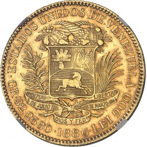 Venezuela (République bolivarienne du) (depuis 1811). 100 bolivares 1886, Caracas.