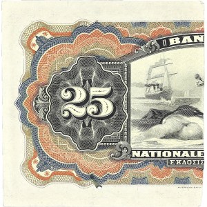 25 drachmes = 12 1/2 drachmes - Banque nationale de Grèce ND (1922).