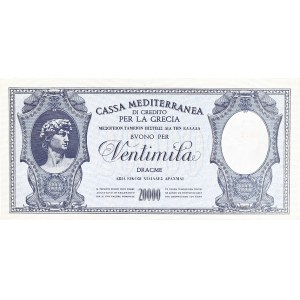 20000 drachmes - Occupation italienne (WWII) ND (1941).
