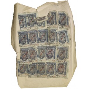 Lot (40) - 100 drachmes coupées en deux et collées sur papier kraft ND (1926).