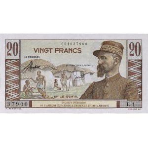 20 francs Institut d’émission de l’AEF et du Cameroun type “Émile Gentil” ND (1957).