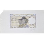 Lot (2) - 100 francs ÉPREUVE recto en deux types avec et sans valeur faciale 1934.