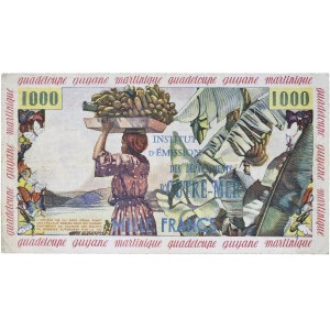10 nouveaux francs sur 1000 francs Pêcheur type “Antilles Françaises” ND (1960).