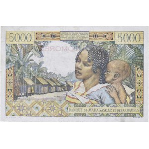 5000 francs Banque de Madagascar et des Comores type “Galliéni” ND (1963).