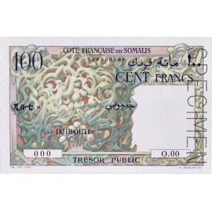 100 francs Djibouti - Trésor Public ÉPREUVE ND (1952).