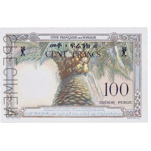 100 francs Djibouti - Trésor Public ÉPREUVE ND (1952).