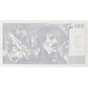 100 francs type 1978 “Delacroix” fauté en bleu 1994.
