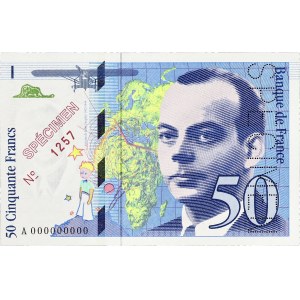 50 francs Saint-Exupéry SPECIMEN 1993.