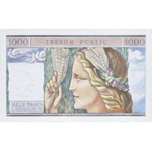 1000 francs Trésor Public SPECIMEN ND (1955).