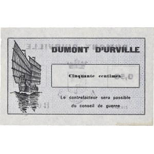 50 centimes émission de nécessité Militaire - Aviso Dumont d'Urville 1936.