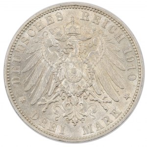 3 marki 1910 - Saksonia - Fryderyk August III (1904-1918)