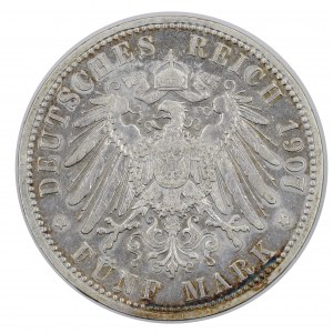 5 značek 1907 - Prusko - Vilém II (1888-1918)