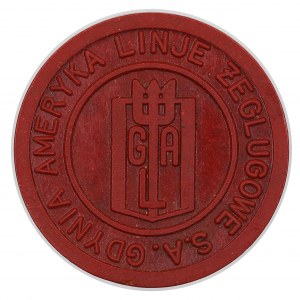 Żeton - nominał 2 - Gdynia - Ameryka - Linie Żeglugowe S.A. - okres przedwojenny
