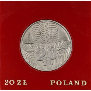 PRL. PRÓBA Miedzionikiel. 20 zł. WIEŻOWIEC I KŁOSY, 1973.