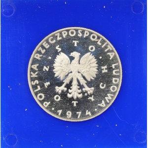 PRL. Strieborná cena. 100 zl. SKŁODOWSKA-CURIE, 1974.