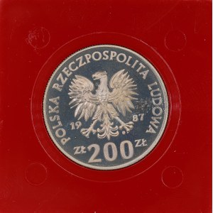 PRL. PRÓBA Miedzionikiel. 200 zł. IGRZYSKA XXIV OLIMPIADY - TENIS, 1987.