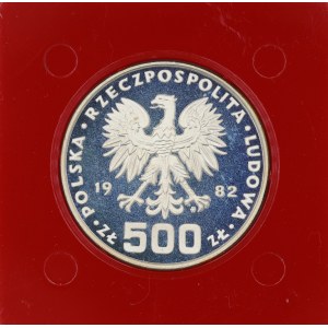 PRL. PRÓBA Srebro. 500 zł. DAR MŁODZIEŻY, 1982.