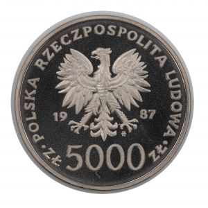 PRL. PROBE Nickel. 5 000 zl. JAN PAWEŁ II, 1987.