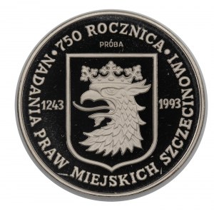 III RP. PRÓBA Nikiel. 200 000 zł. ROCZNICA NADANIA PRAW MIEJSKICH SZCZECINOWI, 1993.