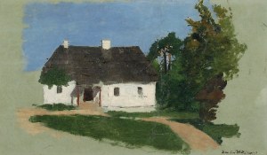 Stanisław WITKIEWICZ (1851-1915), Studium pejzażowe z chatą i drzewami, lata 70. - 80. XIX w.
