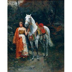 Antoni PIOTROWSKI (1853-1924), Dziewczyna z koniem, 1885