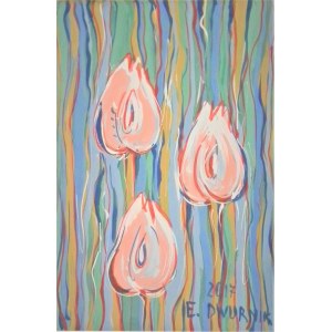 Edward Dwurnik(1943-2018),Ružové tulipány,2017