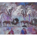 Jan SZANCENBACH (1928-1998), Dorożki przy plantach, 1995