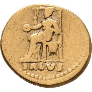 Řím, Nero, 54 - 68, Aureus, Rv:SALVS., sedící Salus zleva, podobný