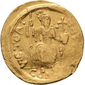 Byzanc, Justinus II., 565 - 578, Solidus, D.N.IVSTINVS.P.P.AVI., portrét zpředu /