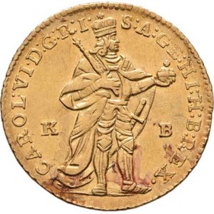 Karel VI., 1711 - 1740, Dukát 1737 KB, Kremnica, Hal.552, Husz.1586, 3.439g,