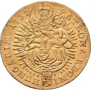 Karel VI., 1711 - 1740, Dukát 1737 KB, Kremnica, Hal.552, Husz.1586, 3.439g,