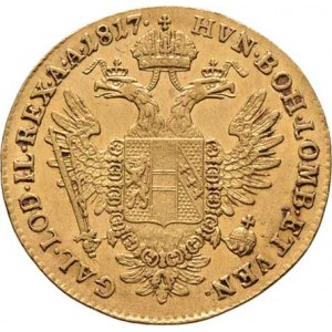 František II., 1792 - 1835, Dukát 1817 A, Vídeň, 3.475g, nep.hr., vlas.rysky,