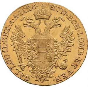 František II., 1792 - 1835, Dukát 1826 B, Kremnica, 3.479g, nep.hr., nep.rysky,