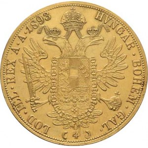 František Josef I., 1848 - 1916, 4 Dukát 1893 (pouze 54.000 ks), 13.927g, nep.hr.,
