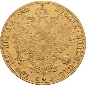František Josef I., 1848 - 1916, 4 Dukát 1893 (pouze 54.000 ks), 13.775g, nep.hr.,