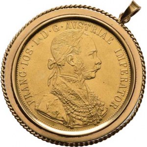 František Josef I., 1848 - 1916, 4 Dukát 1914 (raženo 103.000 ks) - mince je vsazena