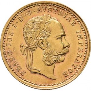 František Josef I., 1848 - 1916, Dukát 1873, 3.487g, vlas.vady razidla, pěkná patina