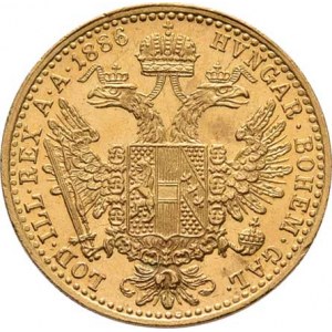 František Josef I., 1848 - 1916, Dukát 1886, 3.482g, nep.hr., nep.rysky, pěkná patina,