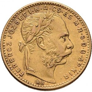 František Josef I., 1848 - 1916, 8 Zlatník 1888 KB, 6.448g, nep.hr., nep.rysky, pěkná