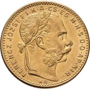 František Josef I., 1848 - 1916, 8 Zlatník 1891 KB - se znakem Rijeky, 6.443g,