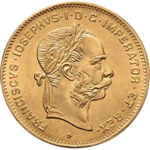František Josef I., 1848 - 1916, 4 Zlatník 1892 - novoražba, 3.226g, nep.hr., pěkná