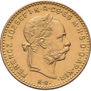 František Josef I., 1848 - 1916, 4 Zlatník 1888 KB (pouze 49.000 ks), 3.223g,