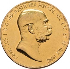 František Josef I., 1848 - 1916, 100 Koruna 1908 - jubilejní (pouze 16.000 ks),
