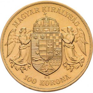 František Josef I., 1848 - 1916, 100 Koruna 1908 KB - novoražba, 33.942g