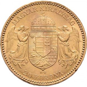 František Josef I., 1848 - 1916, 20 Koruna 1894 KB, 6.765g, nep.hr., nep.rysky, pěkná