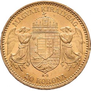 František Josef I., 1848 - 1916, 20 Koruna 1897 KB, 6.770g, dr.hr., nep.rysky, téměř