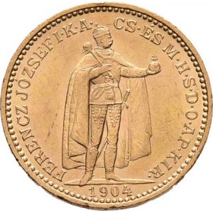 František Josef I., 1848 - 1916, 20 Koruna 1904 KB, 6.771g, nep.hr., nep.rysky, pěkná