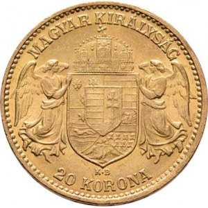 František Josef I., 1848 - 1916, 20 Koruna 1914 KB, 6.772g, nep.hr., nep.rysky