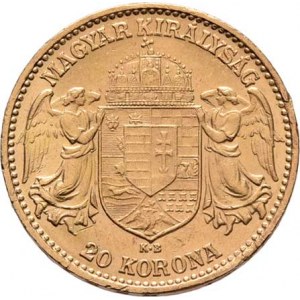 František Josef I., 1848 - 1916, 20 Koruna 1914 KB, 6.770g, nep.hr., nep.rysky, pěkná