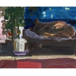 Agnieszka Wronowska, Still life with a cat-diptych